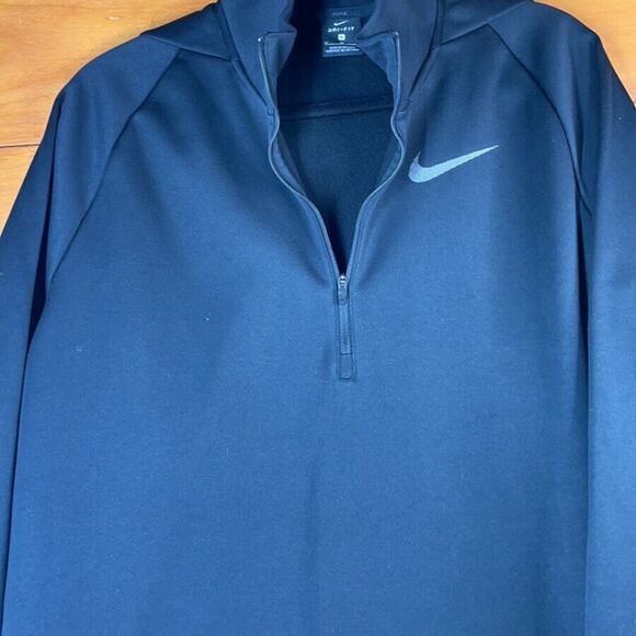 Nike Dri-Fit Men's Black Long Sleeve Quarter Zip Pullover Sweatshirt Size Medium - Picture 4 of 5